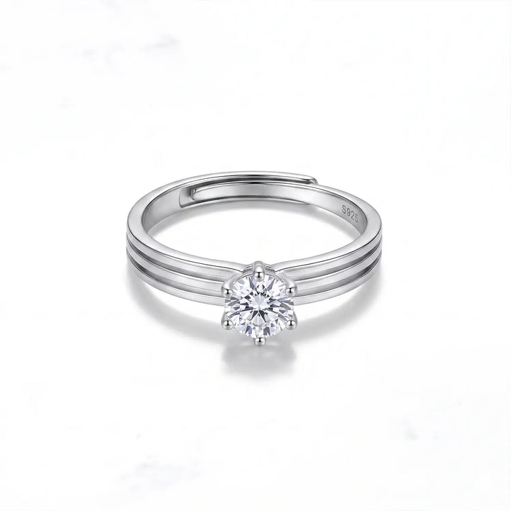 Classic Solitaire Sterling Silver Ring - Made With Pure 925 Silver
