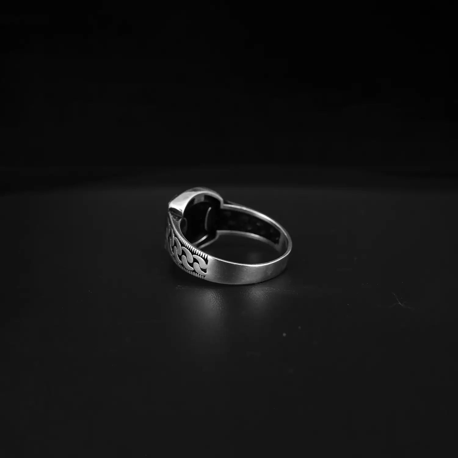 Pure Silver Black Onyx Ring - Made With Pure 925 Silver