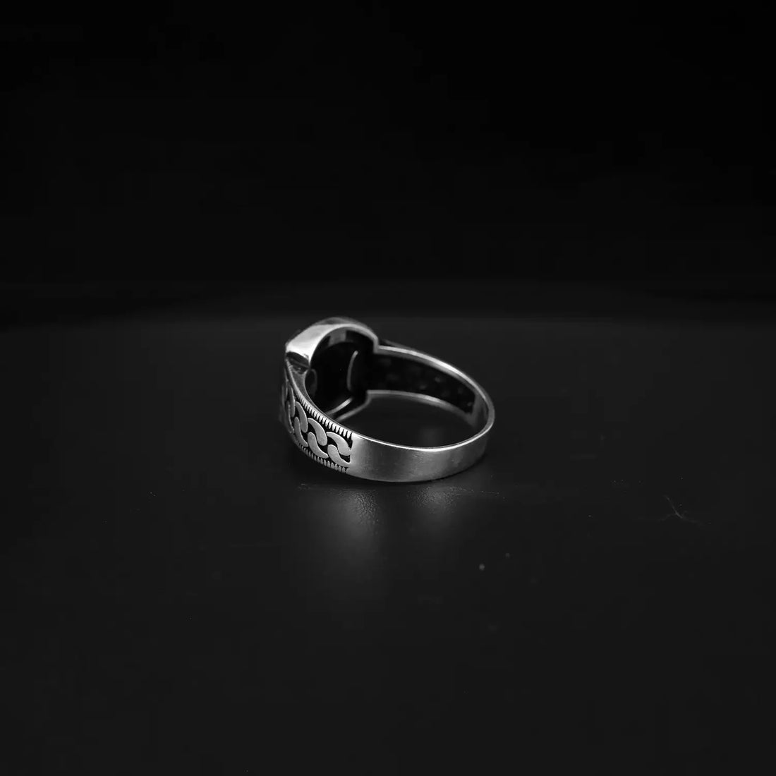 Pure Silver Black Onyx Ring - Made With Pure 925 Silver