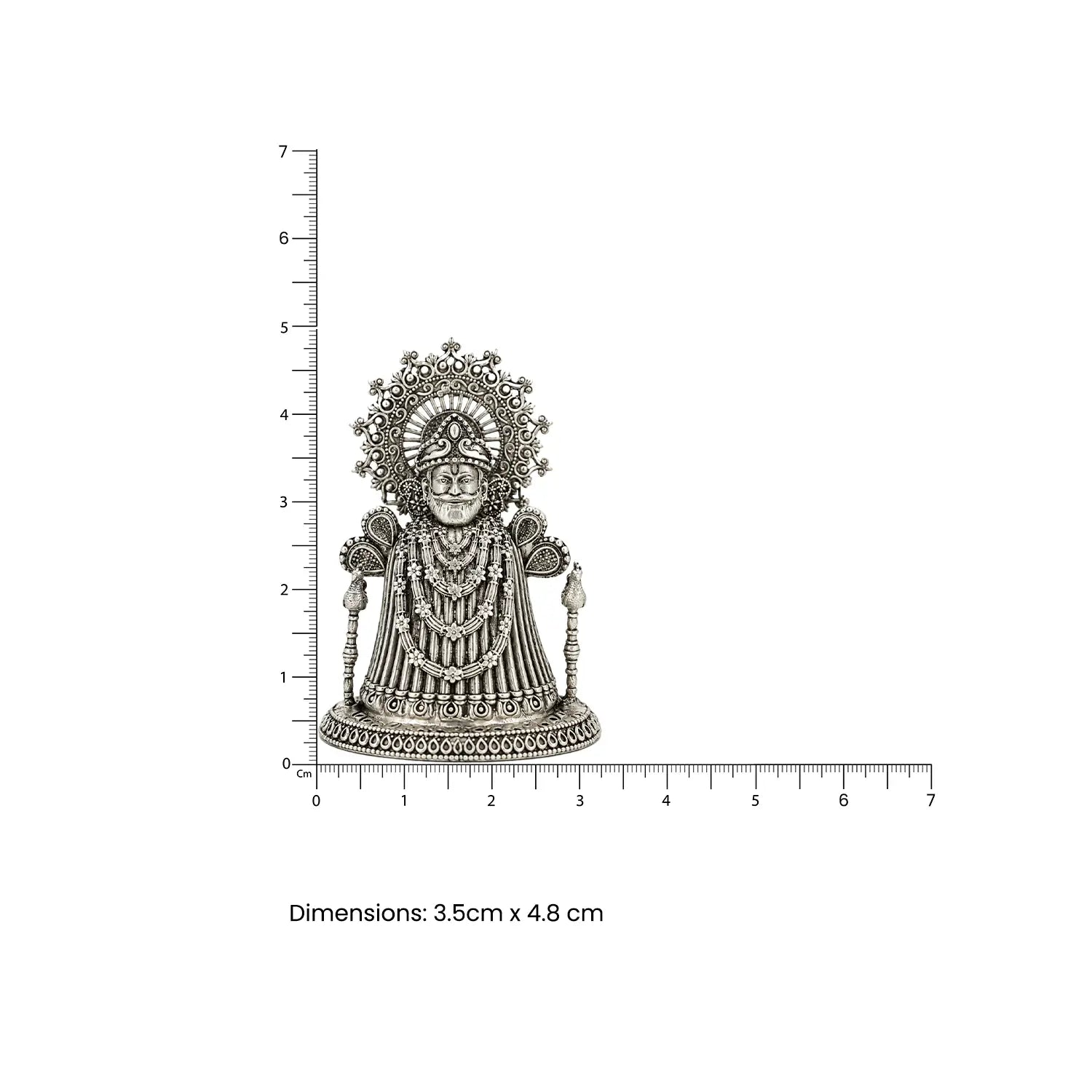 Pure Silver Khatu Shyam Ji Idol – Antique Finish- Made With Pure 925 Silver
