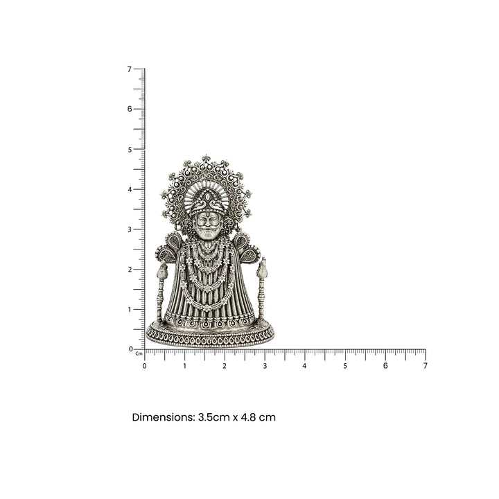 Pure Silver Khatu Shyam Ji Idol – Antique Finish- Made With Pure 925 Silver