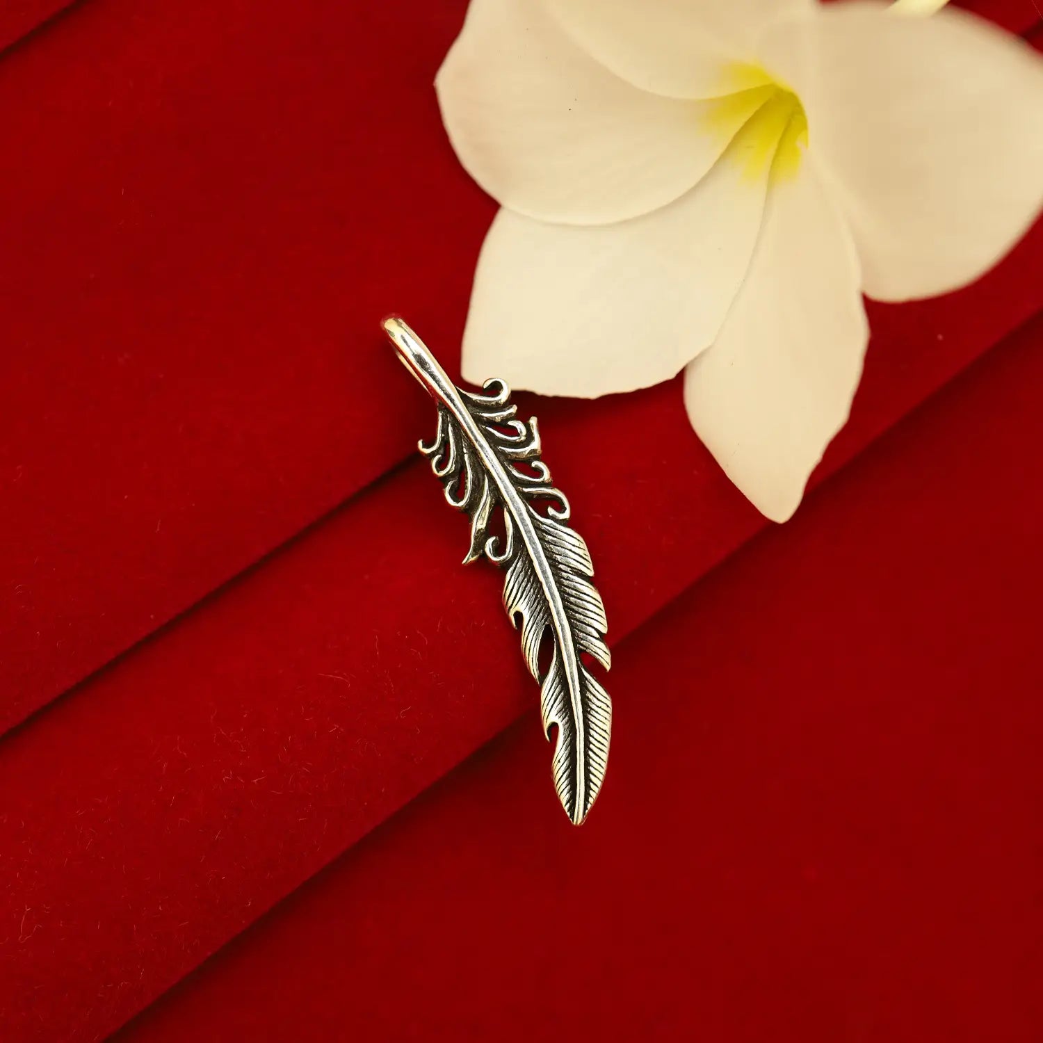Pure Silver Feather Pendant- Made With Pure 925 Silver