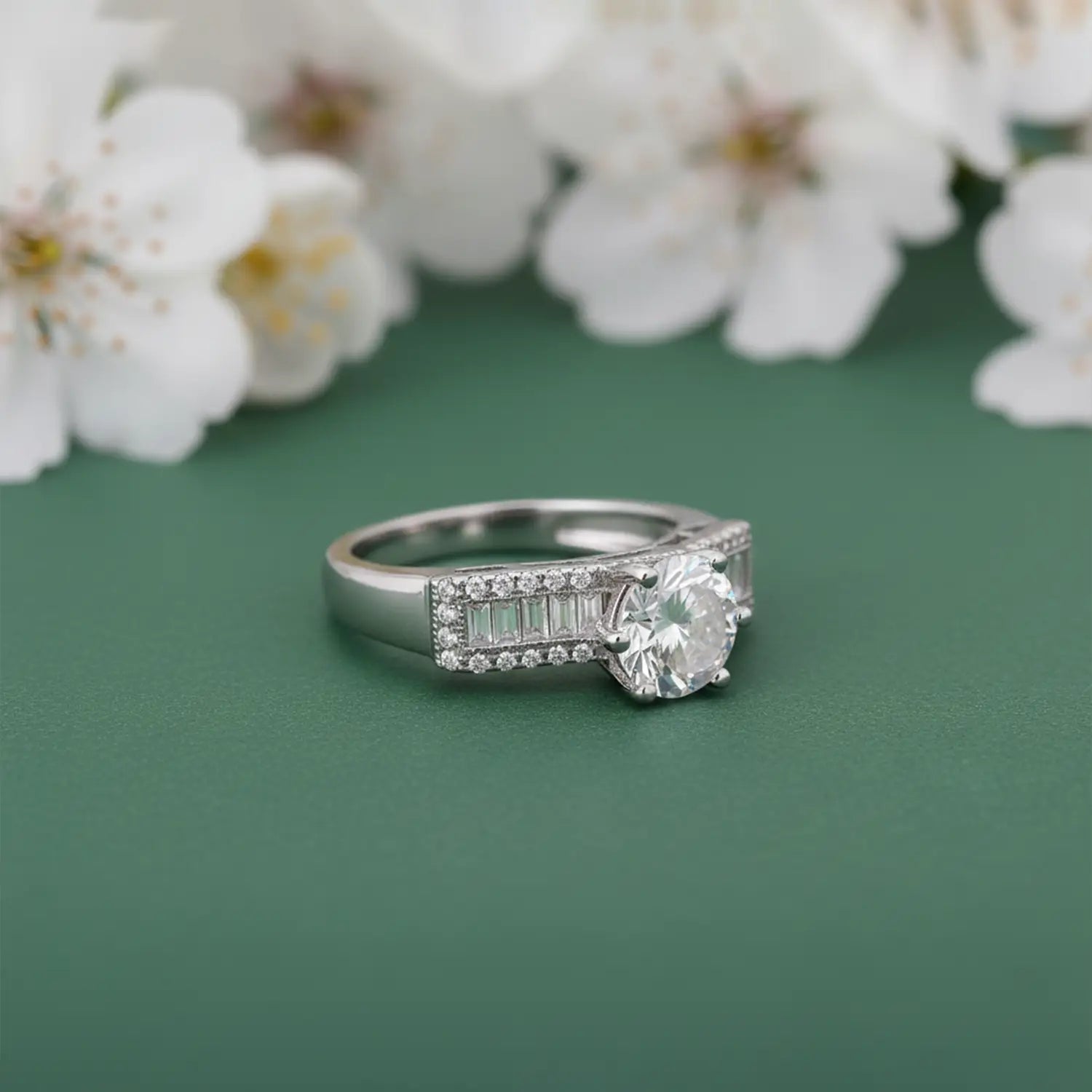 Radiant Solitaire Elegance Silver Ring - Made With Pure 925 Silver