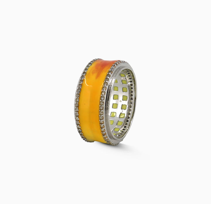 Sunset Aura Pure Silver Band Ring - Made With Pure 925 Silver