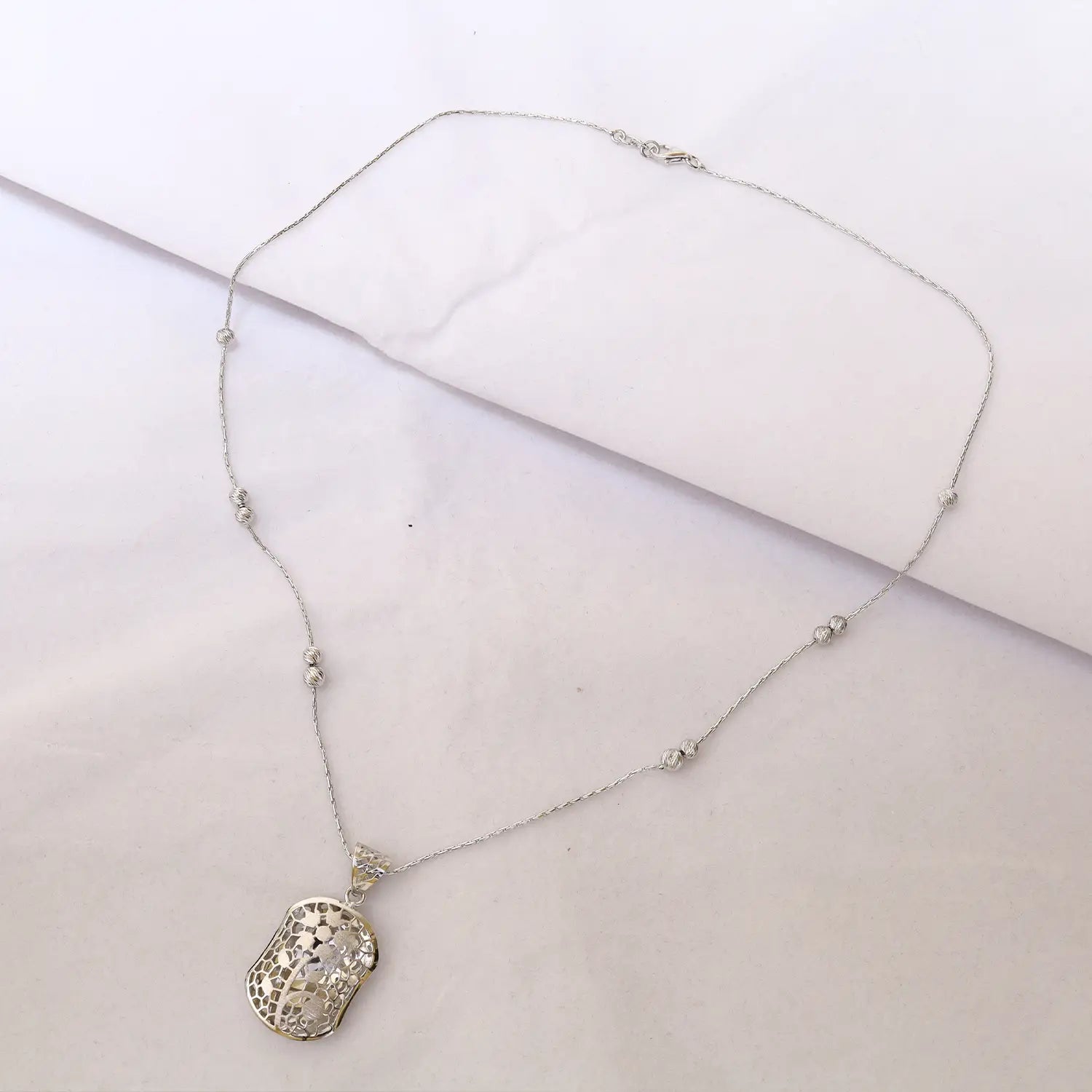 Elegant Filigree Drop Pure Silver Necklace Set- Made With Pure 925 Silver