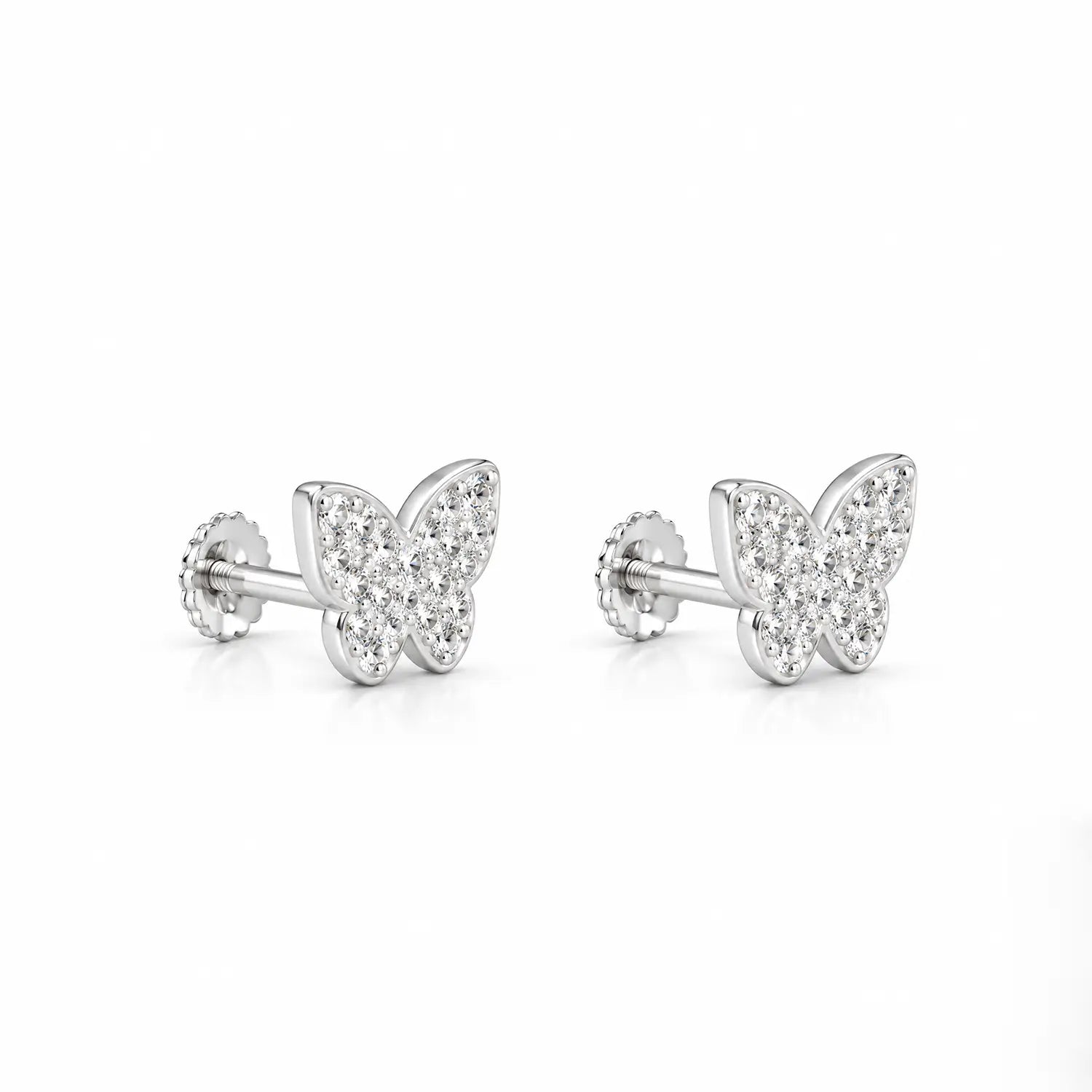 Sparkling Butterfly 925 Silver Stud Earrings - Made With Pure 925 Silver