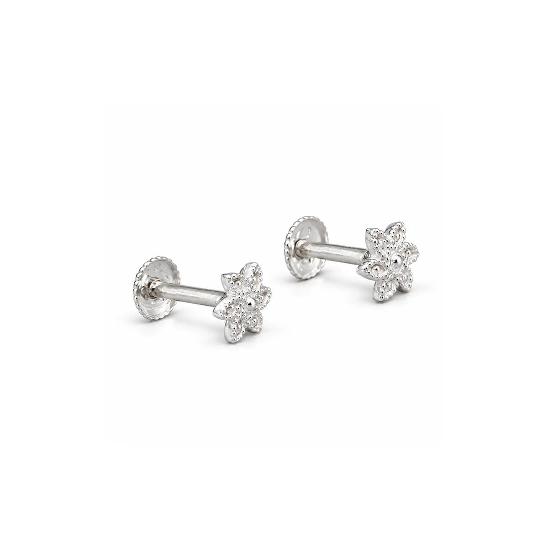 Floral Filigree Silver Stud Earrings - Made With Pure 925 Silver
