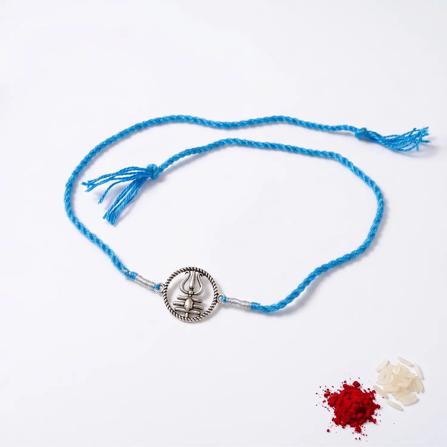 Trishul Shiv Silver Rakhi - Made With Pure 925 Silver