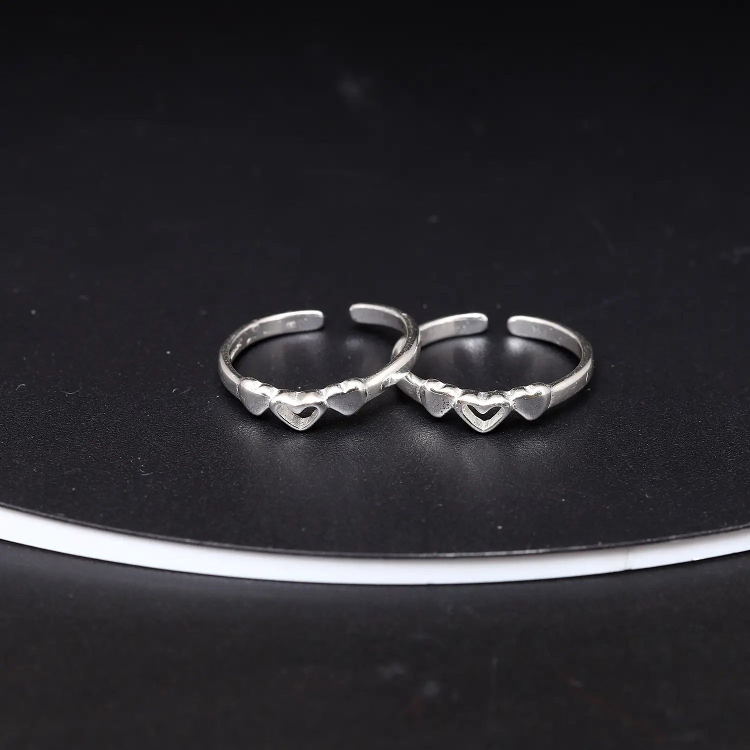 Minimal Triple Heart Toe Rings- Made With Pure 925 Silver