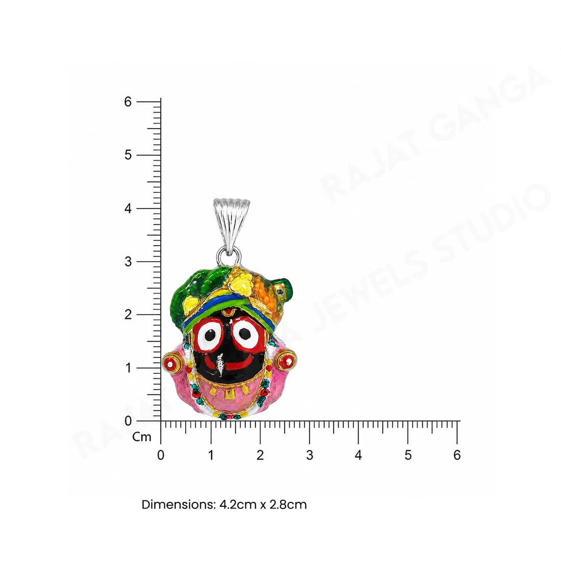 Divine Lord Jagannath Multicolour Silver Pendant - Made With Pure 925 Silver