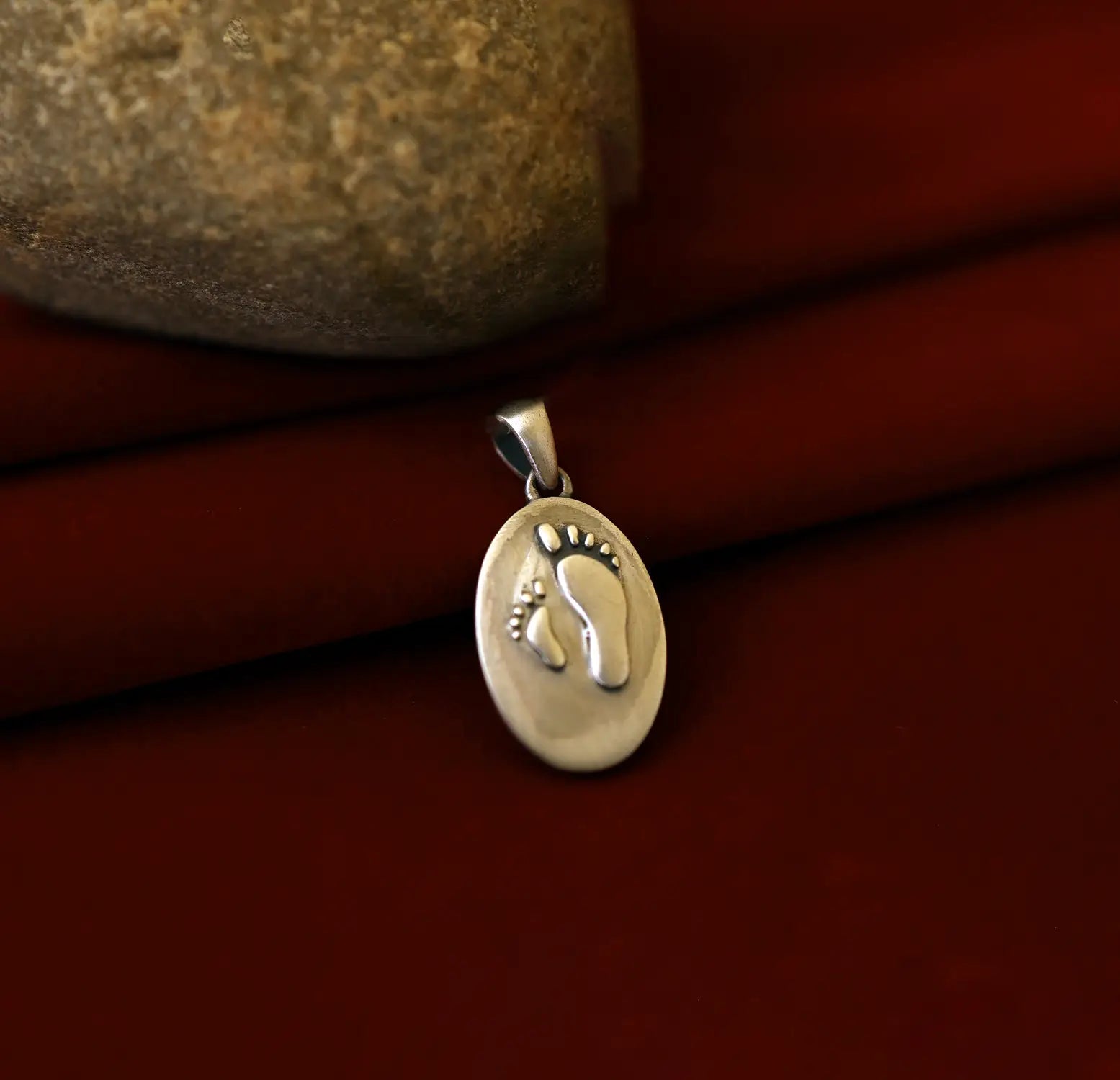 Pure Silver Baby Footprint Pendant- Made With Pure 925 Silver