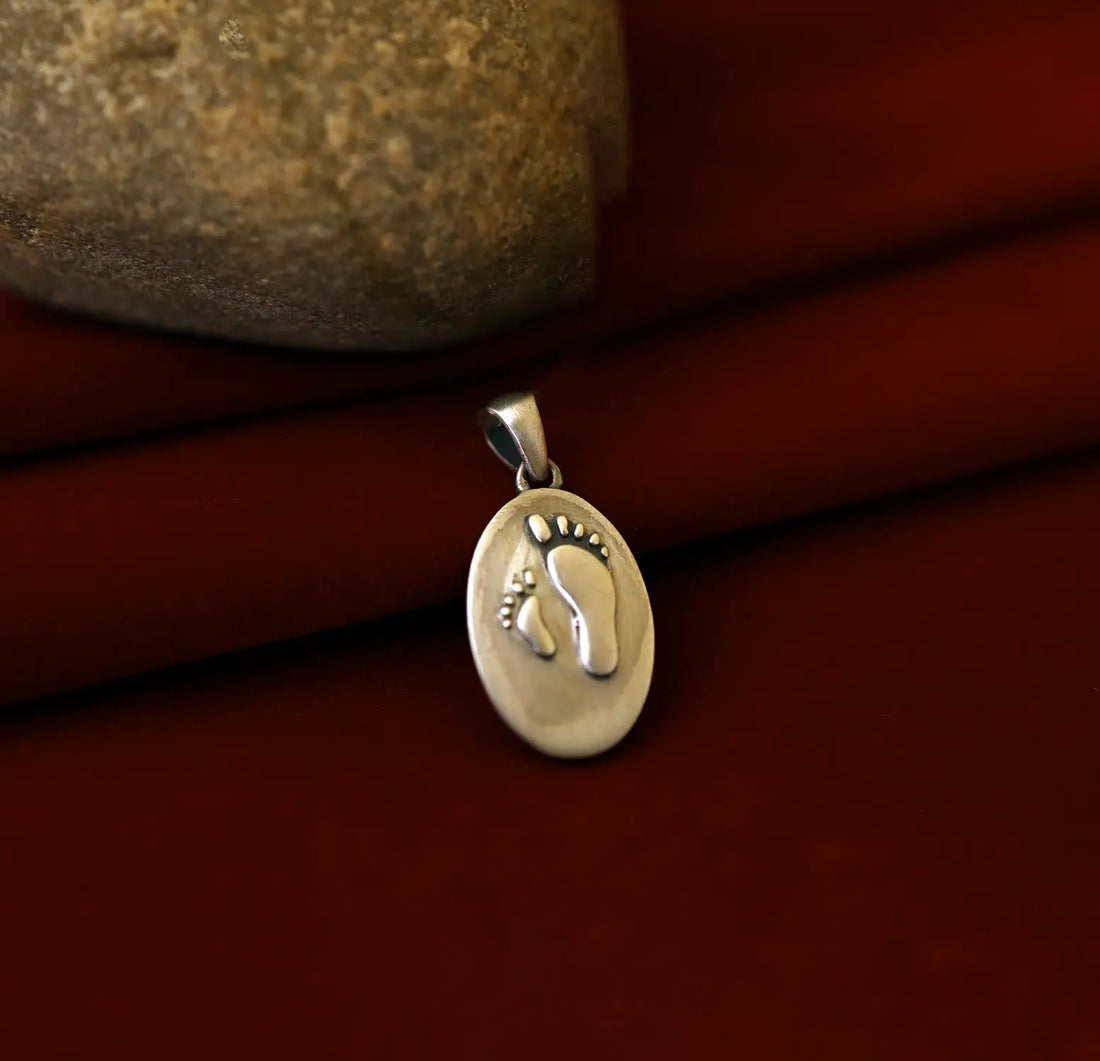 Pure Silver Baby Footprint Pendant- Made With Pure 925 Silver