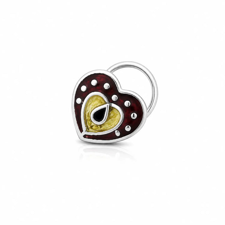 Heart motif Sterling Silver Nose Pin- Made With Pure 925 Silver