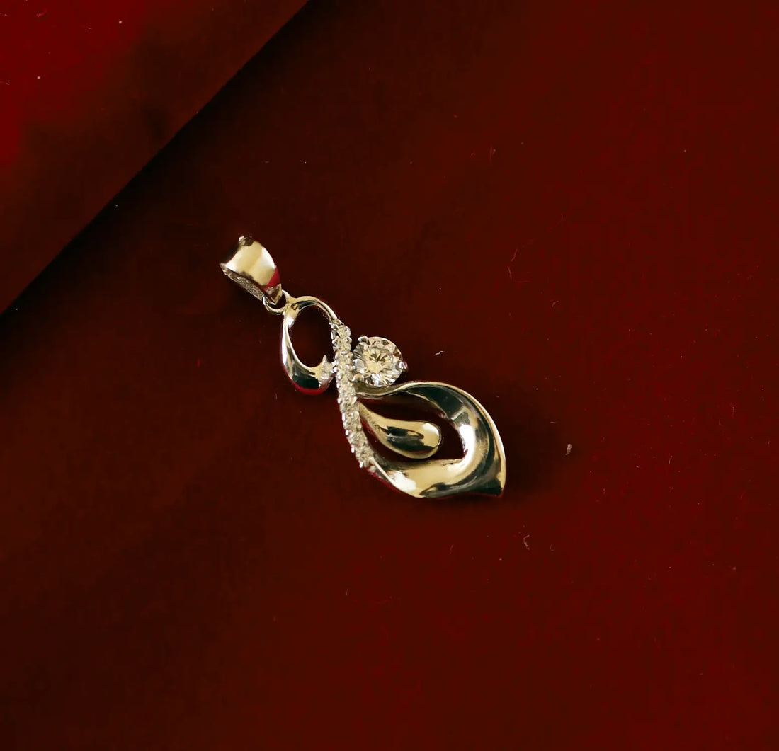 Pure Silver Floral Twist Pendant- Made With Pure 925 Silver