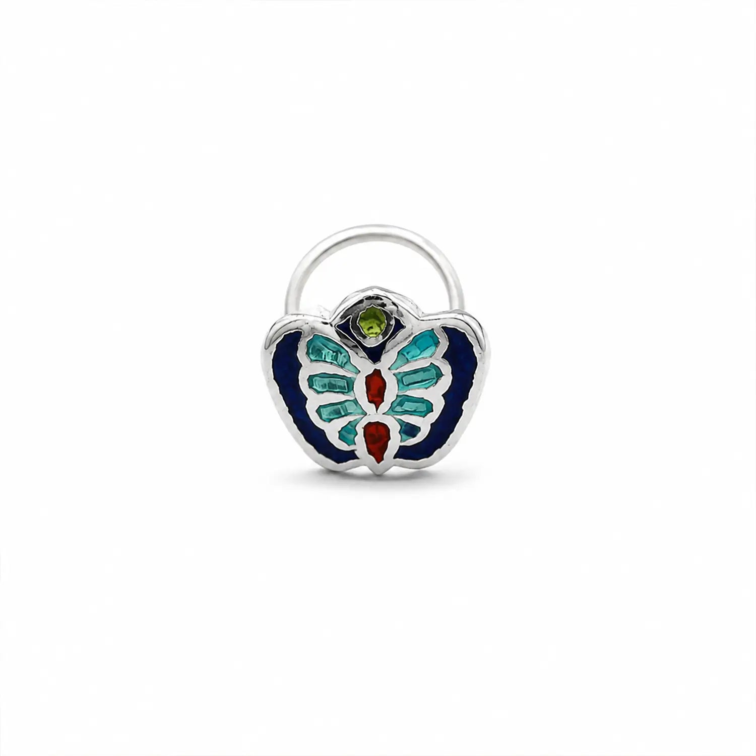 Traditional Motif Silver Nose Pin - Made With Pure 925 Silver