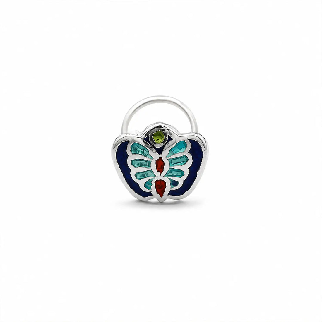 Traditional Motif Silver Nose Pin - Made With Pure 925 Silver