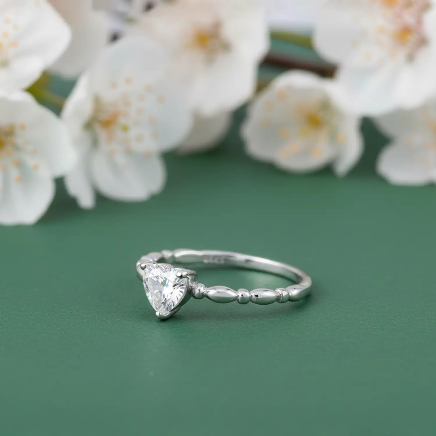 Heart Solitaire Pure Silver Ring - Made With Pure 925 Silver