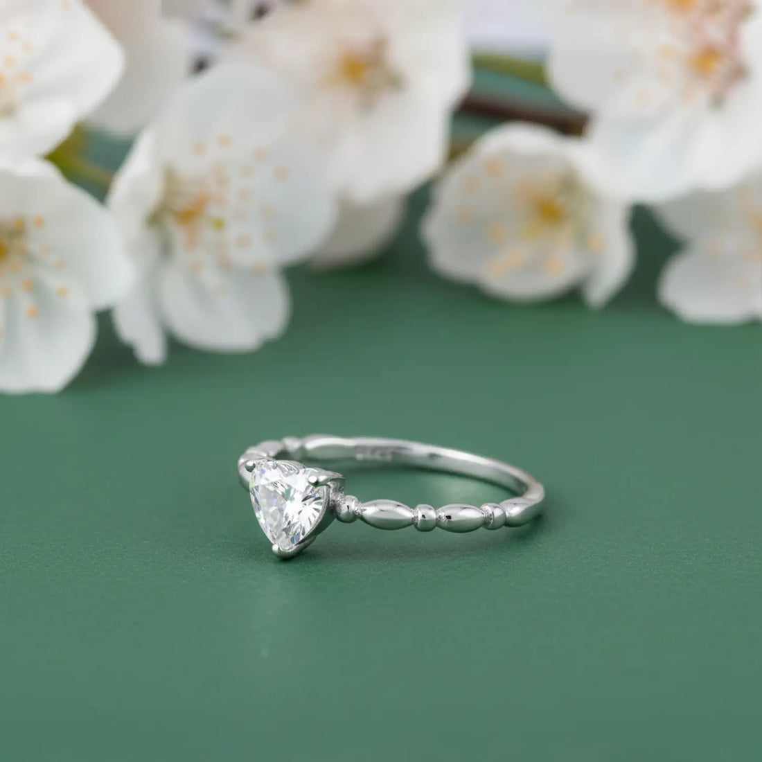 Heart Solitaire Pure Silver Ring - Made With Pure 925 Silver