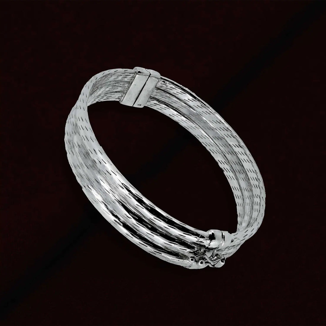 Silver Sleek Woven Pure Silver Bracelet- Made With Pure 925 Silver