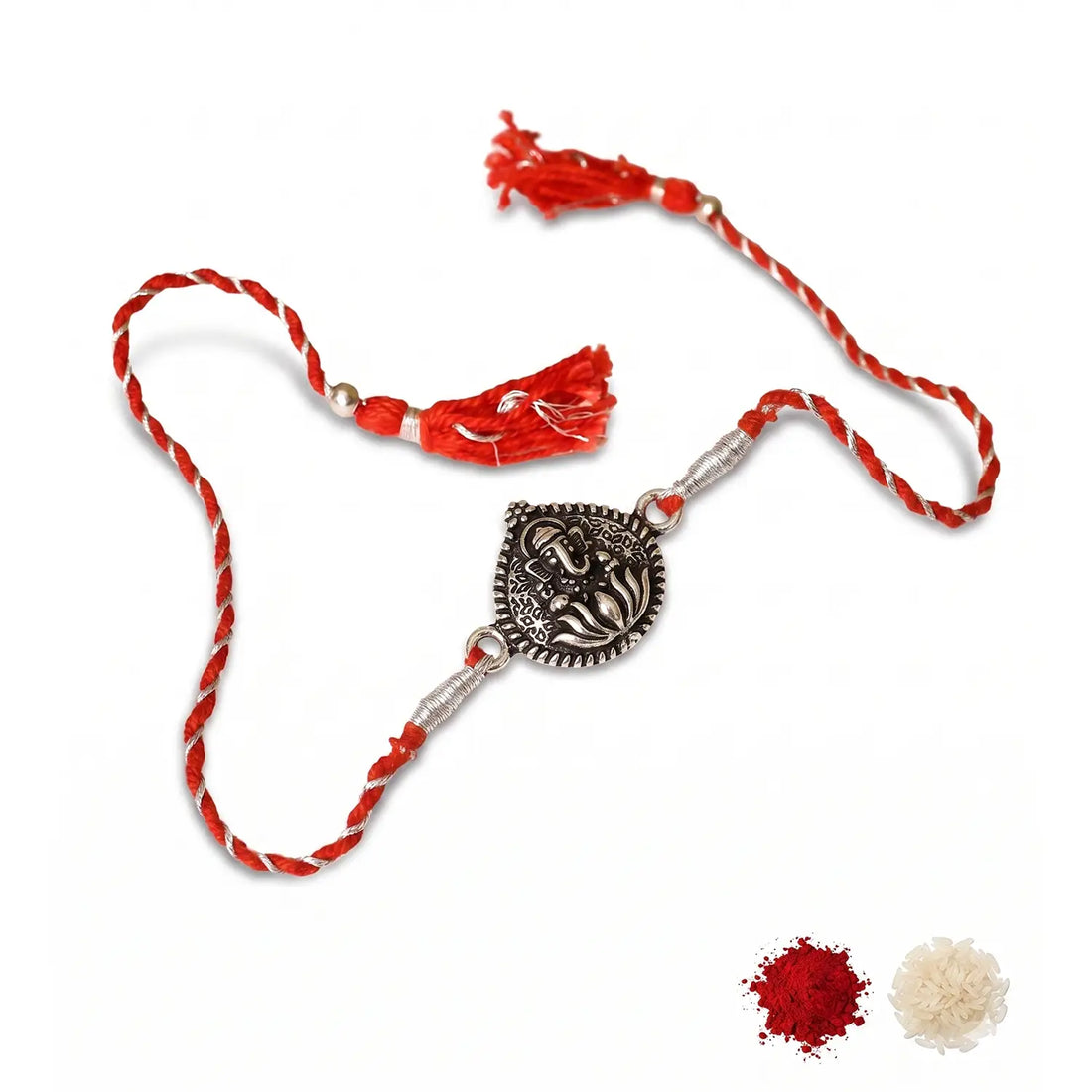 Shree Ganesh Blessing Silver Rakhi - Made With Pure 925 Silver