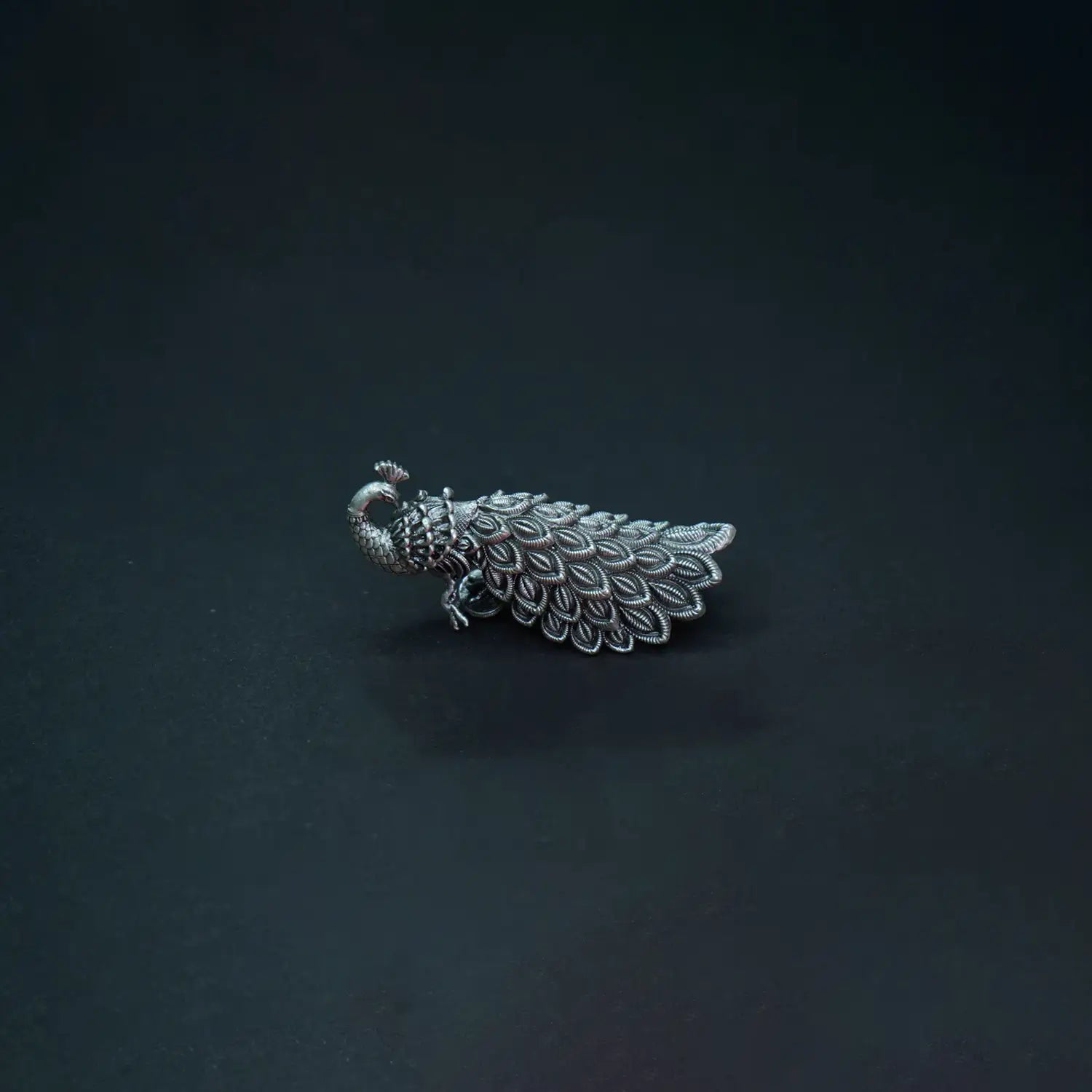 Antique Pure Silver Peacock Decorative Idol- Made With Pure 925 Silver