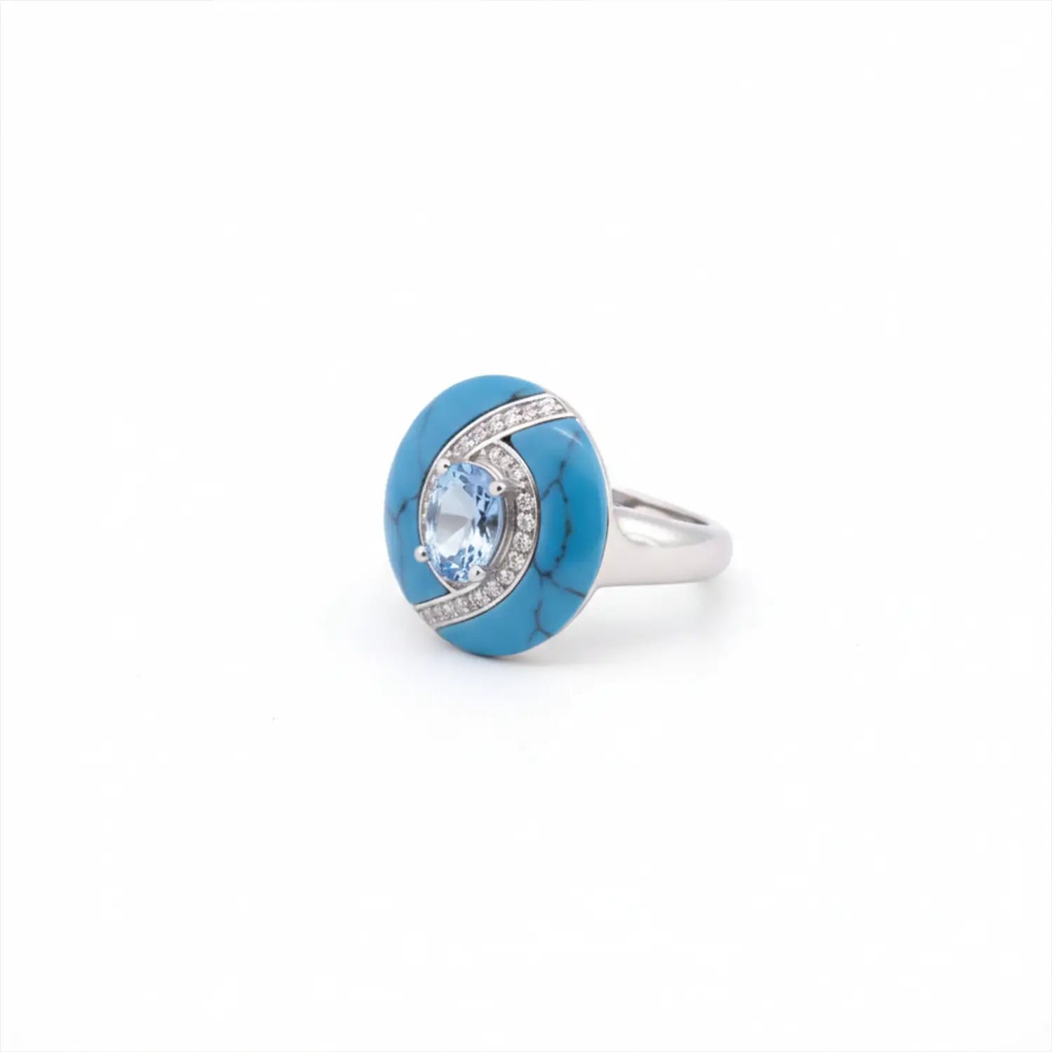 Elegant Turquoise Stone Sterling Silver Ring - Made With Pure 925 Silver