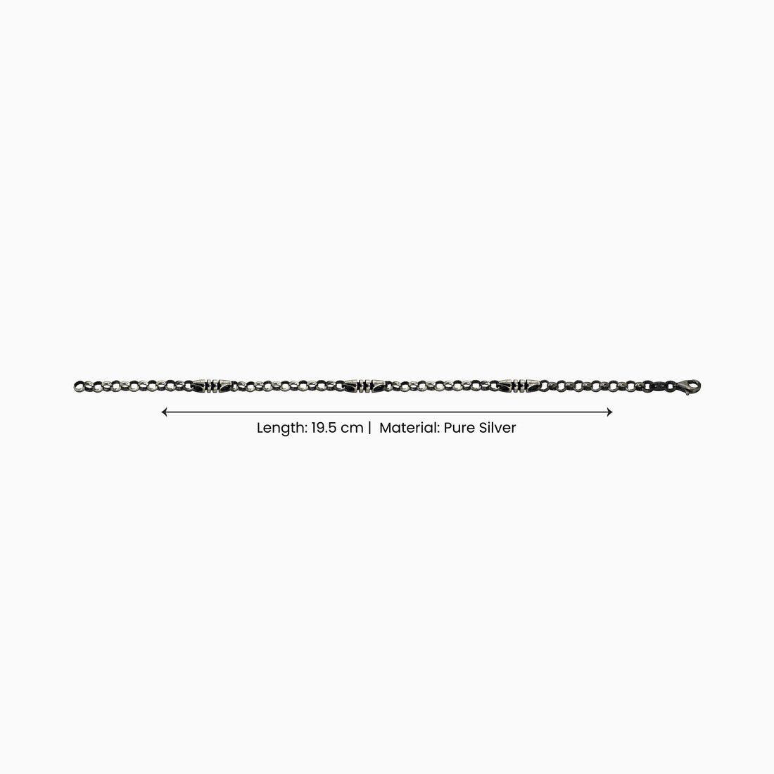 Oxidized Round-Link Silver Bracelet - Made With Pure 925 Silver