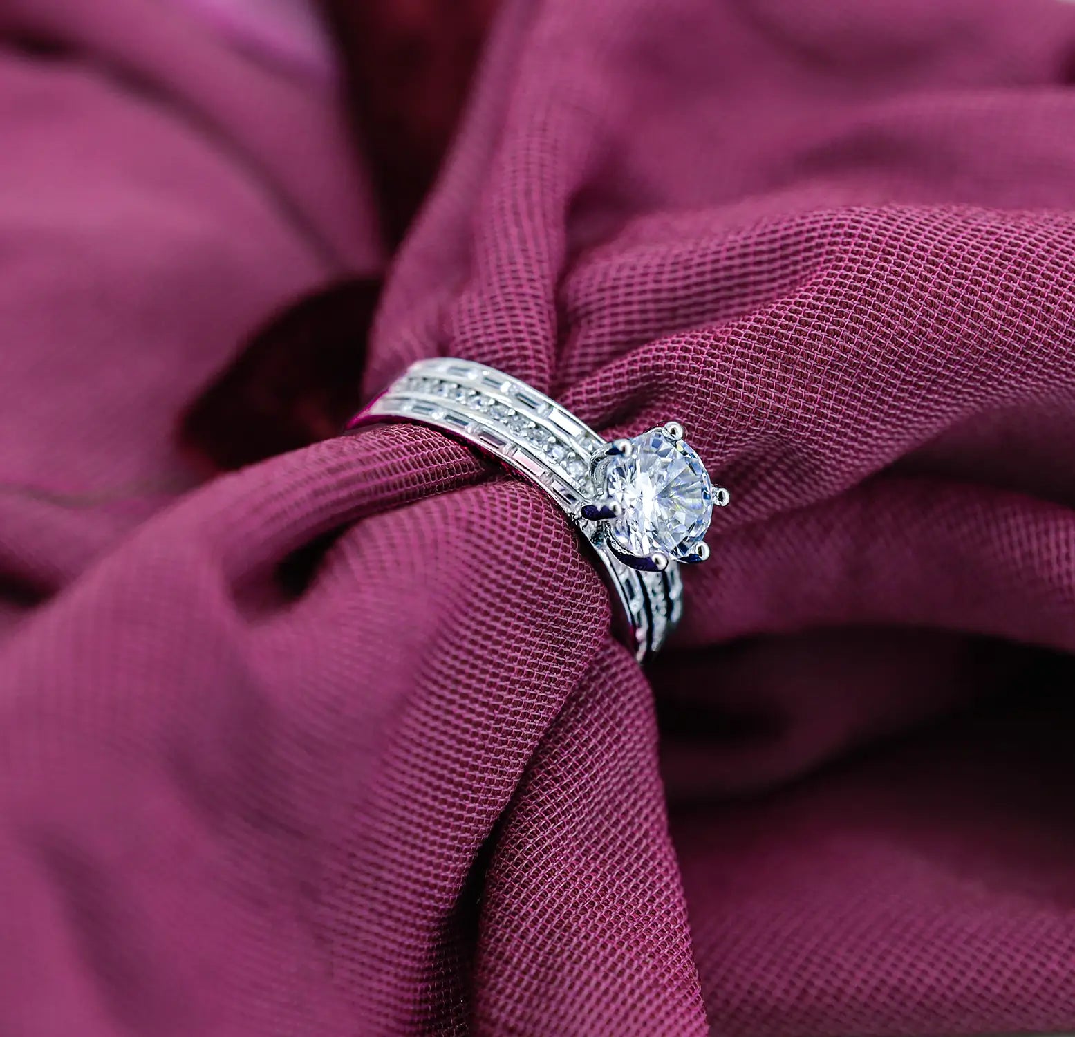 Pure Silver Classic Solitaire Ring - Made With Pure 925 Silver