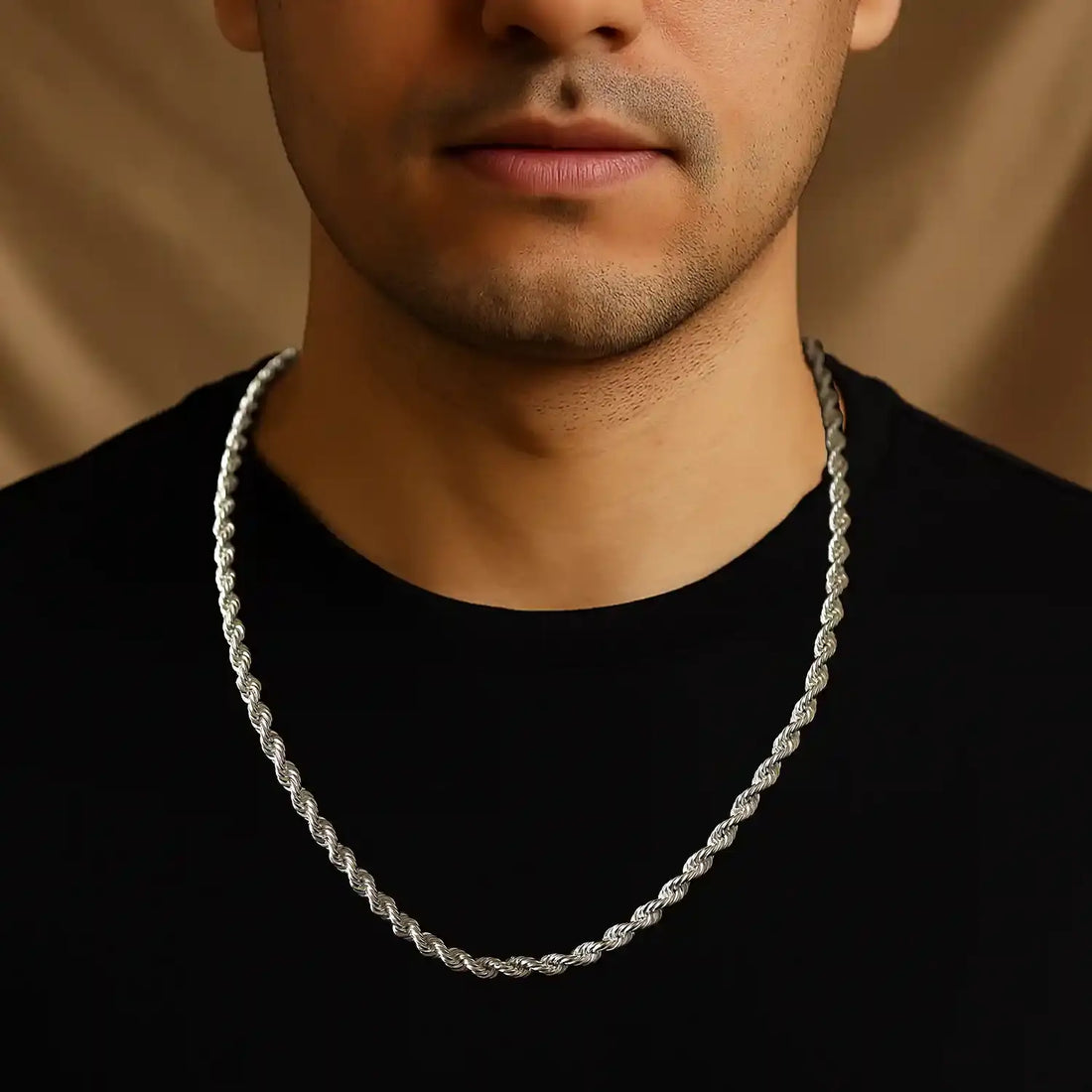 Pure Silver Rope Chain for Men- Made With Pure 925 Silver