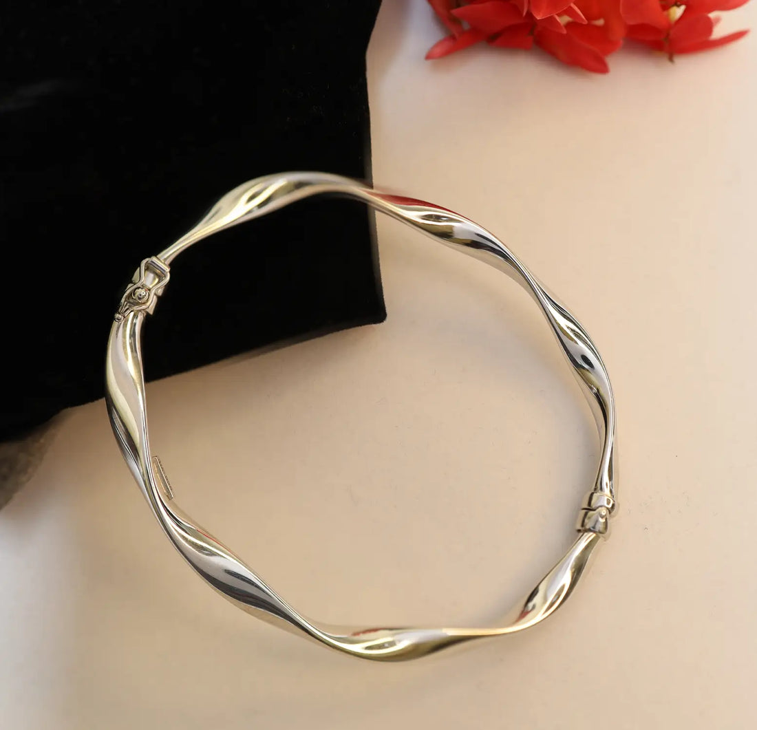 Twisted Elegance Pure Silver Bracelet - Made With Pure 925 Silver