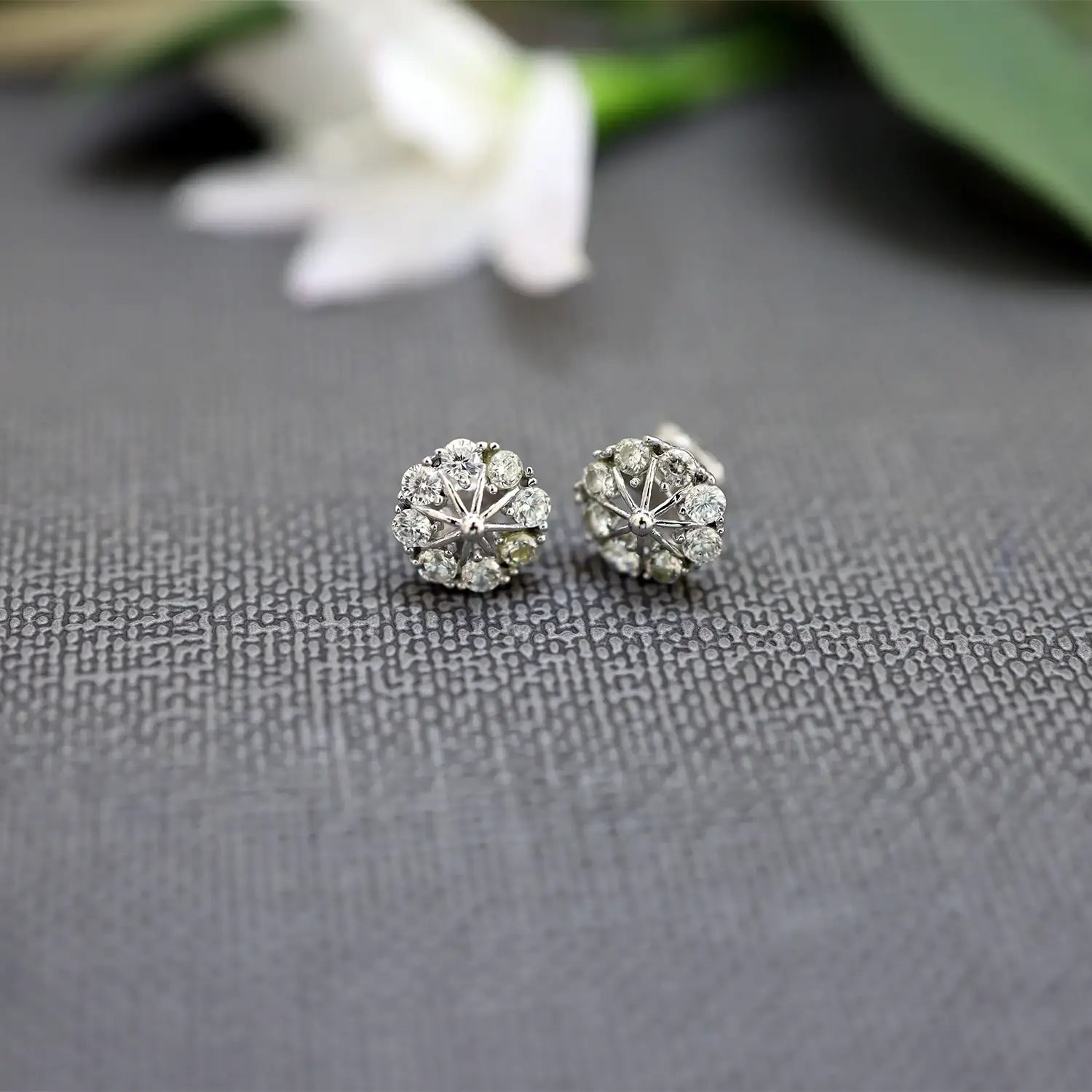 Vintage Floral Silver Stud Earrings- Made With Pure 925 Silver