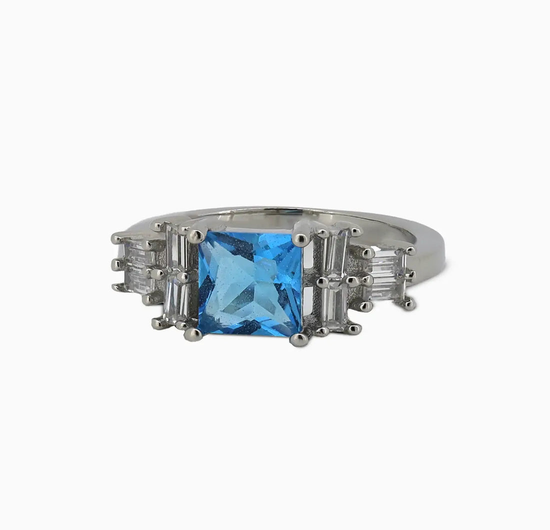 Blue Radiance Pure Silver Ring - Made With Pure 925 Silver