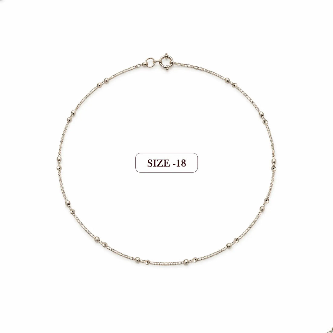 Delicate Beaded Station Pure Silver Chain- Made With Pure 925 Silver
