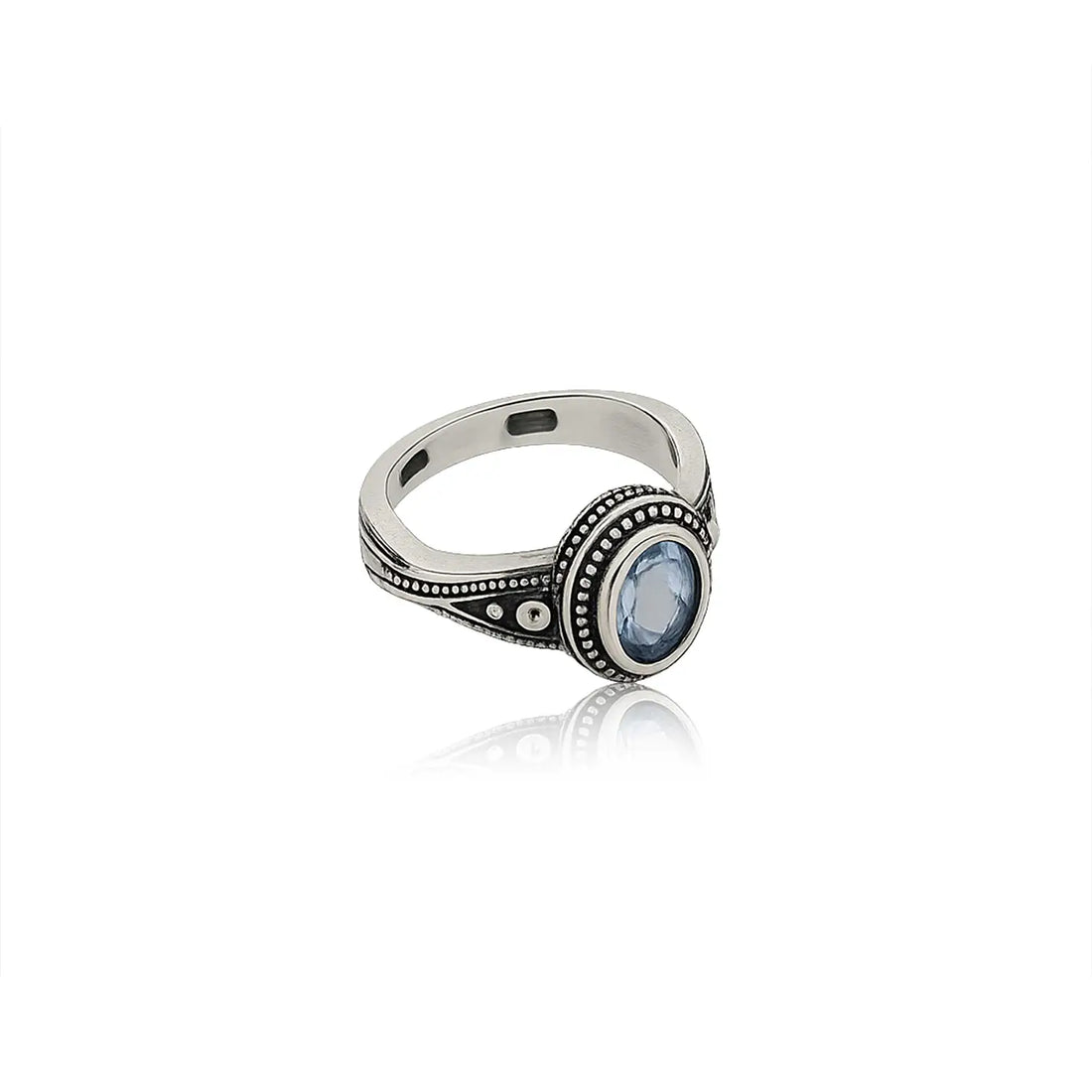 Vintage Pure Silver Single Stone Ring - Made With Pure 925 Silver