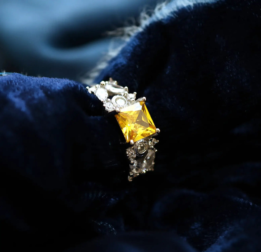 Golden Glow Pure Silver Ring - Made With Pure 925 Silver