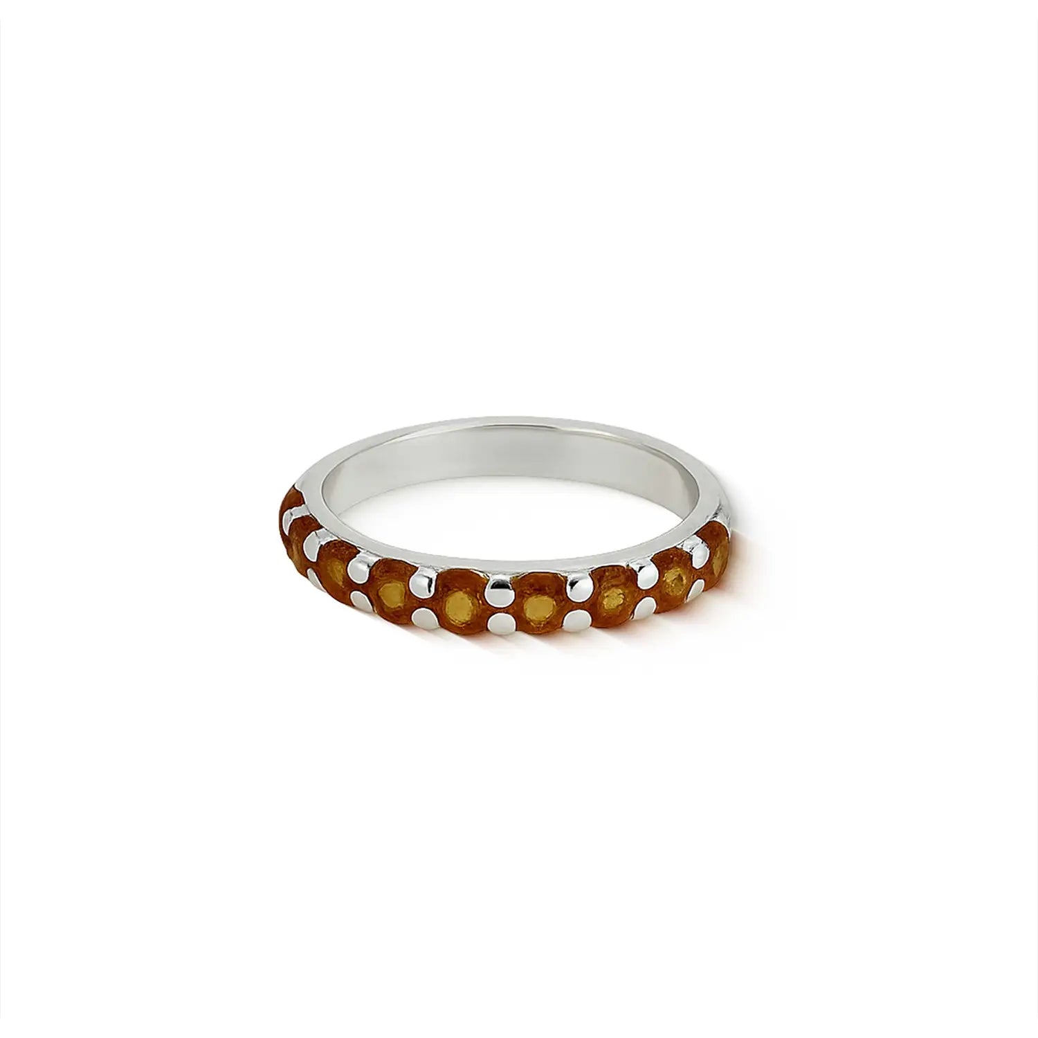 Pure Silver Yellow Stone Ring - Made With Pure 925 Silver