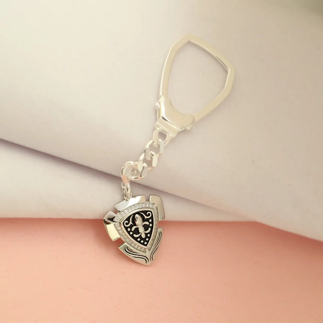 Regal Shield Silver Keychain - Made With Pure 925 Silver