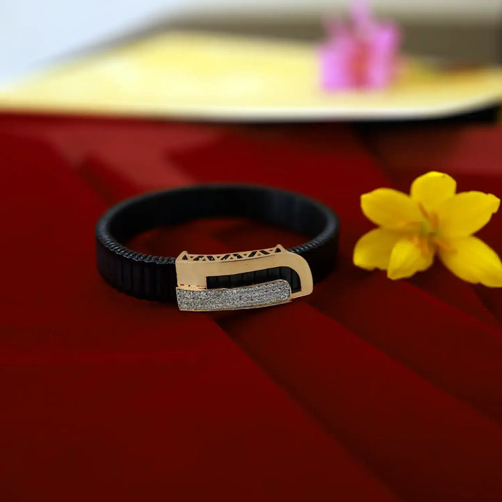 Silver Bracelet with Gold-Toned Buckle Accent- Made With Pure 925 Silver
