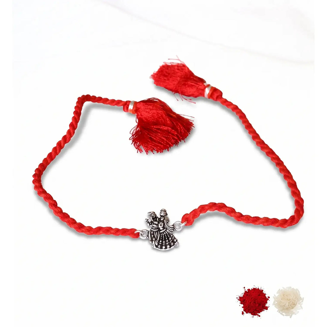 Radha Krishna Silver Rakhi - Made With Pure 925 Silver