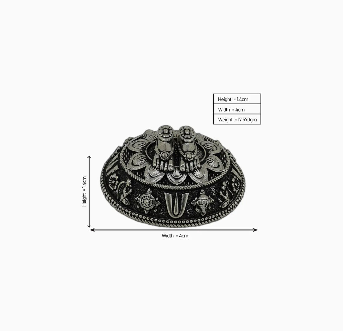 Pure Silver Charan Paduka Idol – Antique Finish- Made With Pure 925 Silver