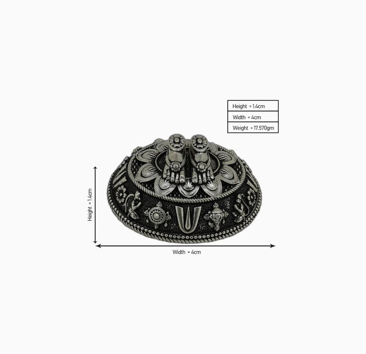 Pure Silver Charan Paduka Idol – Antique Finish- Made With Pure 925 Silver