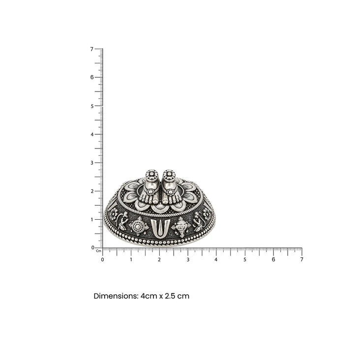 Pure Silver Charan Paduka Idol – Antique Finish- Made With Pure 925 Silver