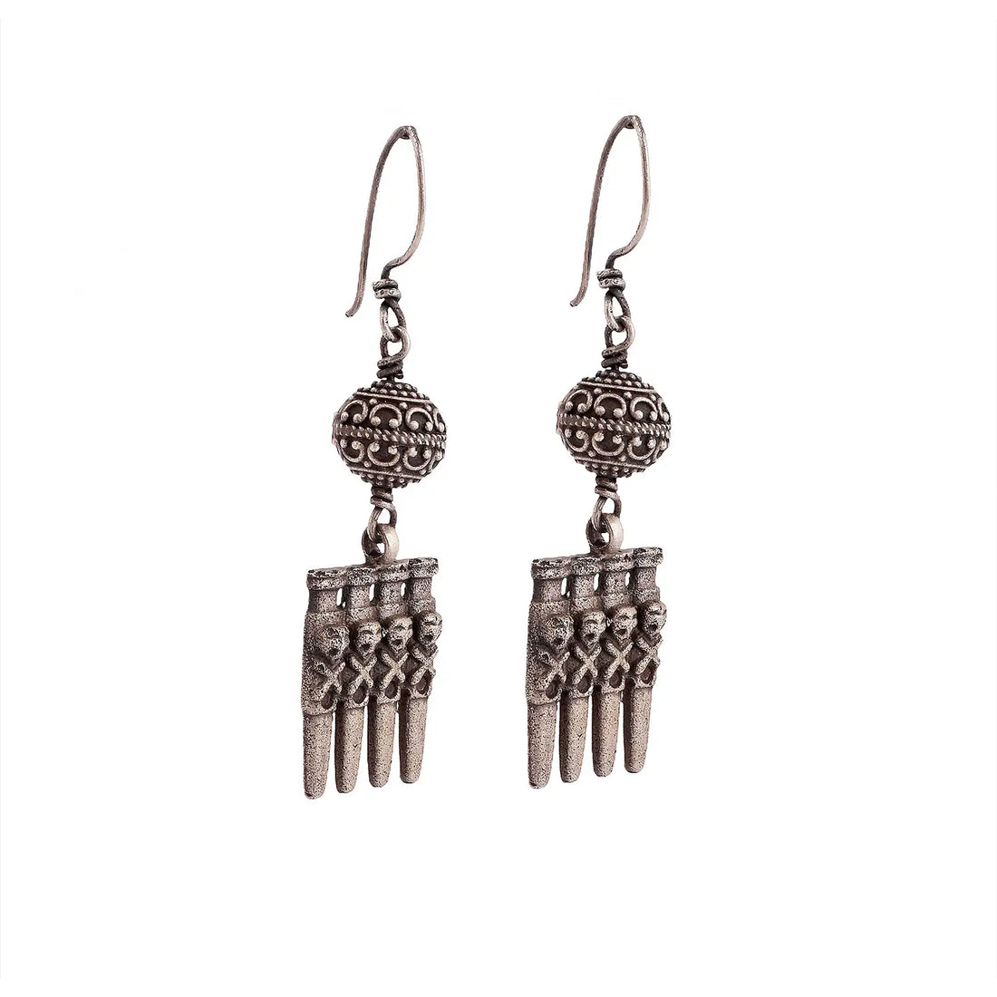 Silver Tribal Dangle Earrings- Made With Pure 925 Silver