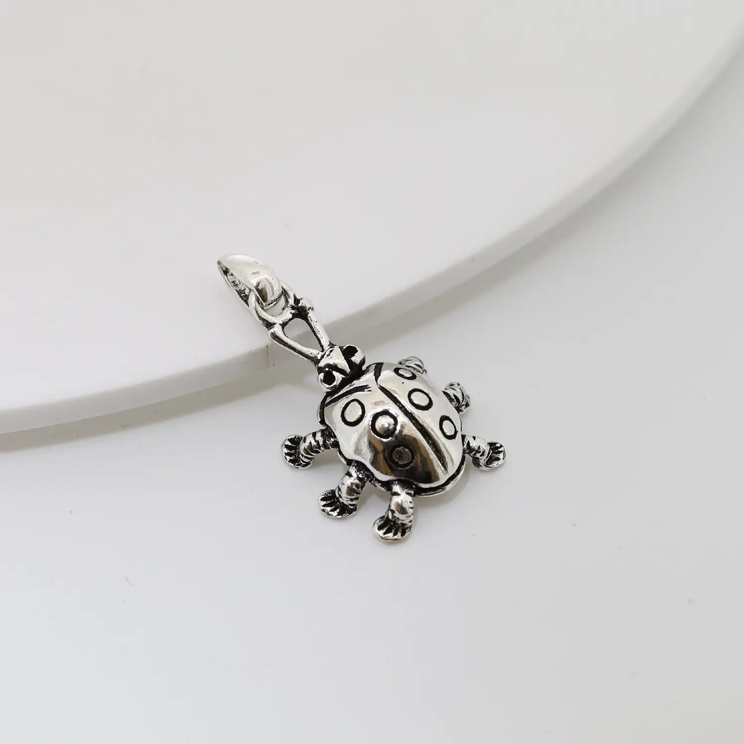Pure Silver Ladybug Pendant - Made With 925 Pure Silver