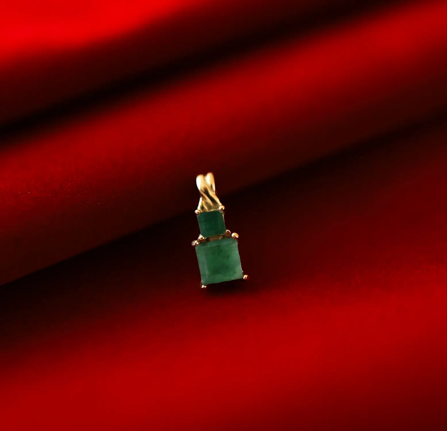 Pure Silver Emerald Pendant- Made With Pure 925 Silver