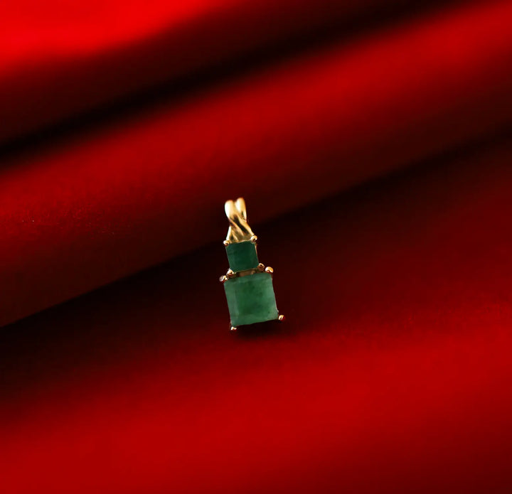Pure Silver Emerald Pendant- Made With Pure 925 Silver