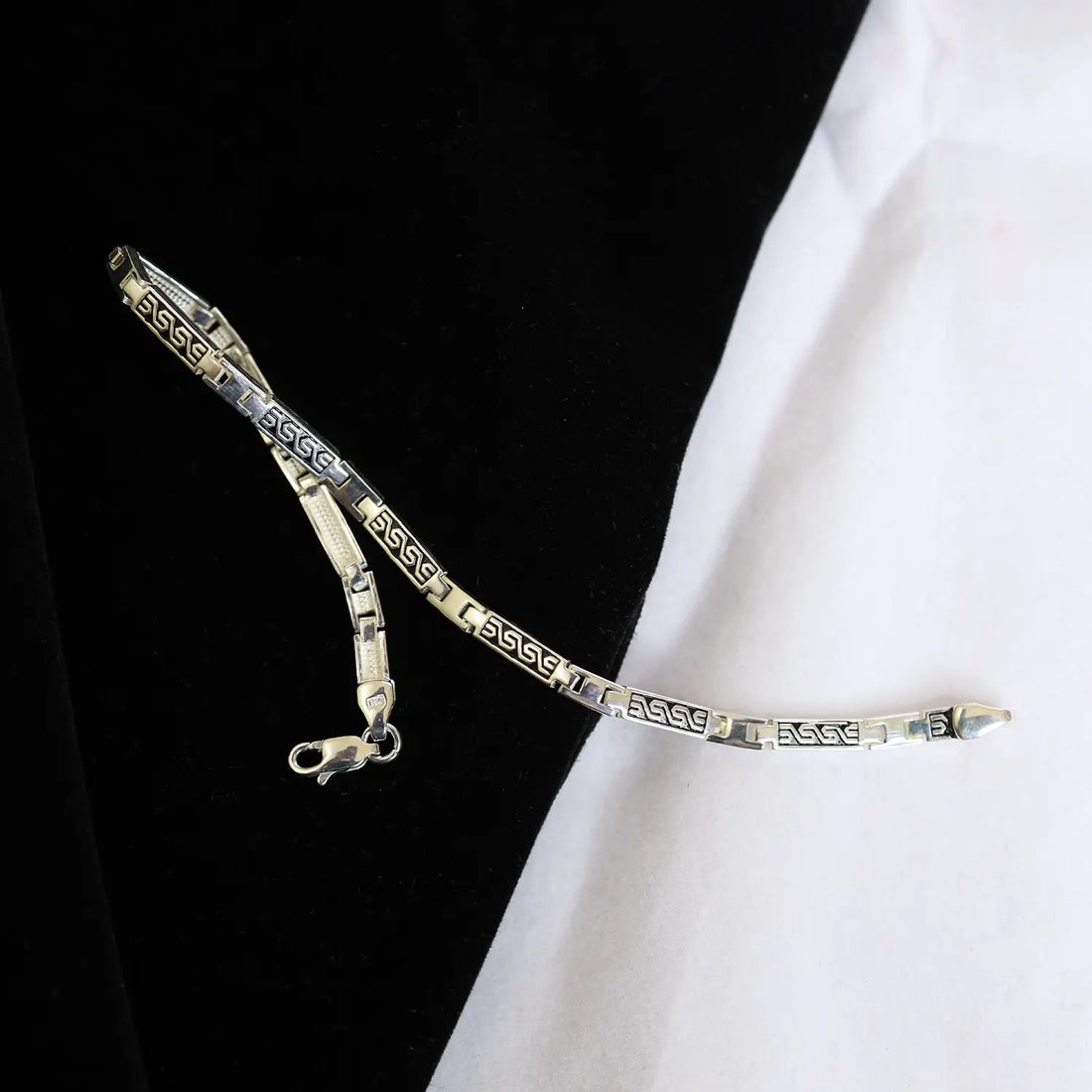Pure Silver Greek Pattern Bracelet - Made With Pure 925 Silver