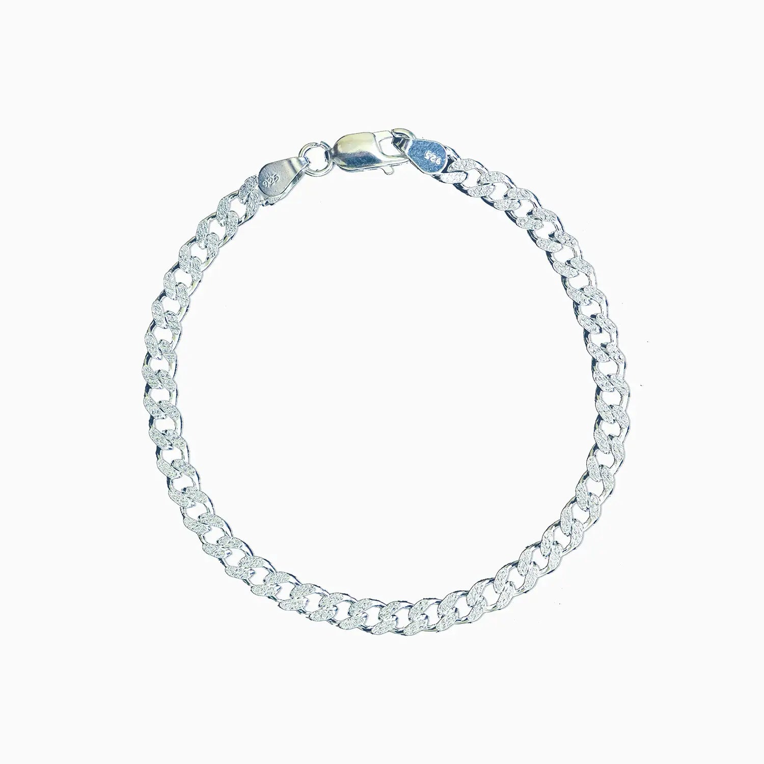 Cuban Link Pure Silver Bracelet for Men- Made With Pure 925 Silver