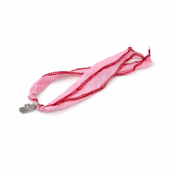 Pink Thread Silver Charm Necklace- Made With Pure 925 Silver