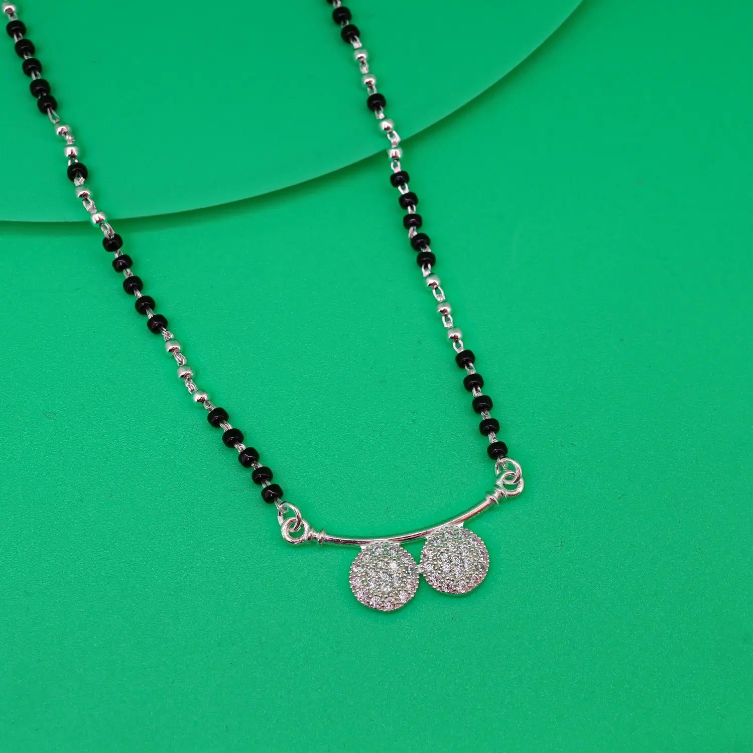 Elegant Twin Disc Silver Mangalsutra - Made With Pure 925 Silver
